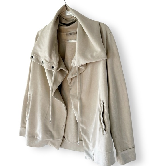 All Saints Brooke Knit Jacket Sz M Womens Snap Hood Open Cardigan Oversized - Picture 5 of 13